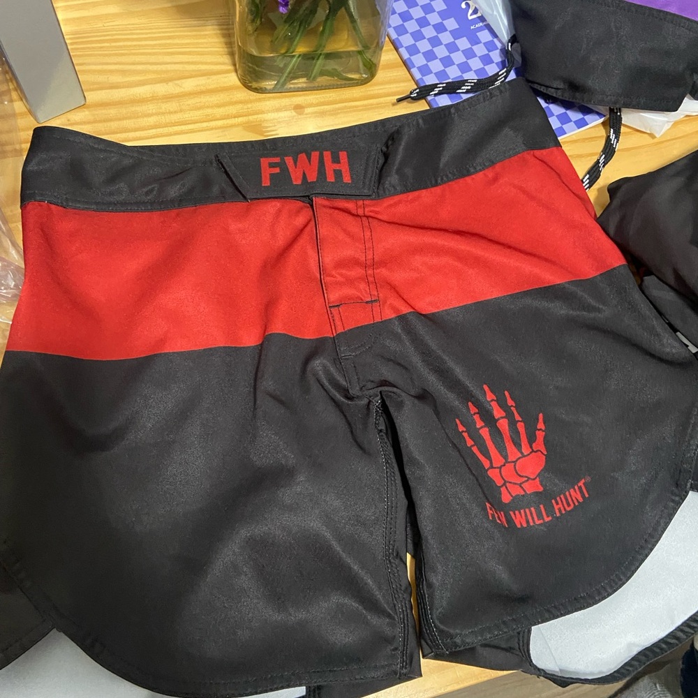 Women's Athletic Shorts - Red and Black